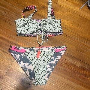 Maaji Black and Pink Polka Dot Bikini